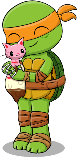 Mikey And Ice Cream Kitty By Tamatanium - Cartoon (354x656)