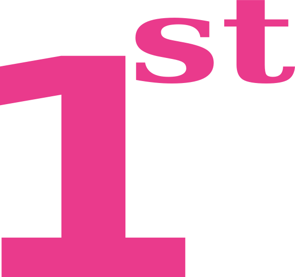 Pink Number One Clipart - 1st Clip Art (600x564)