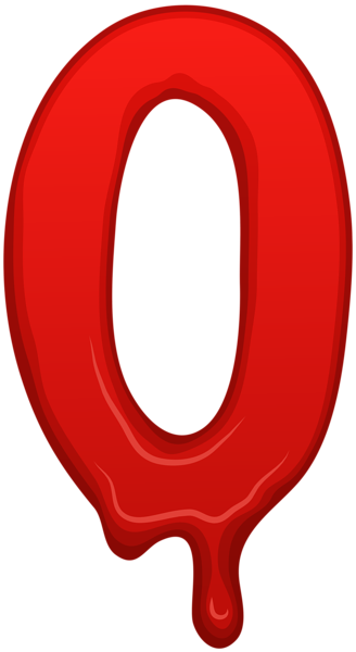 Bloody Number Zero Png Clip Art Image - Number Zero In Red Transparent (328x600)