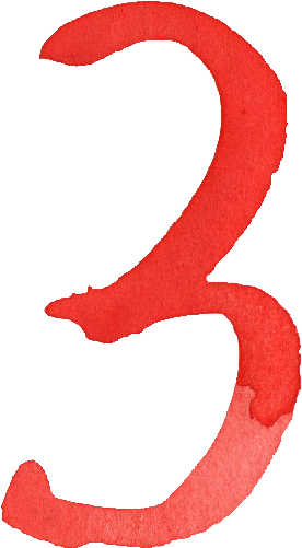 Free Download - Number 3 Watercolor Png (276x501)