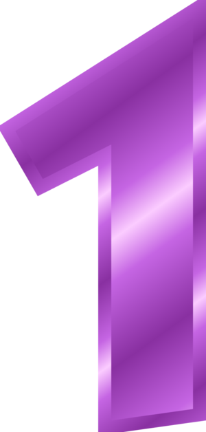 Purple Number 1 Cliparts - Purple Number 1 Clipart (300x628)