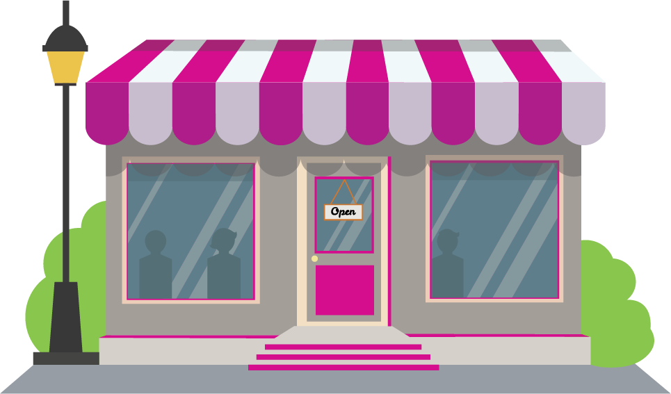 Illustration Of Storefront Graphic - Store Front Images Cartoon (965x567)