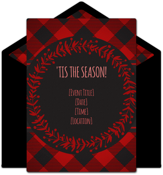 This Flannel-inspired Free Party Invitation Design - Christmas Day (650x650)