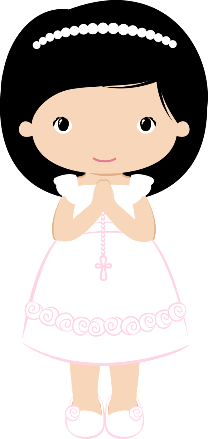 Manualidades, Primera Comunión, Imágenes Gif, Anuarios, - First Communion Girl Clipart (667x1408)