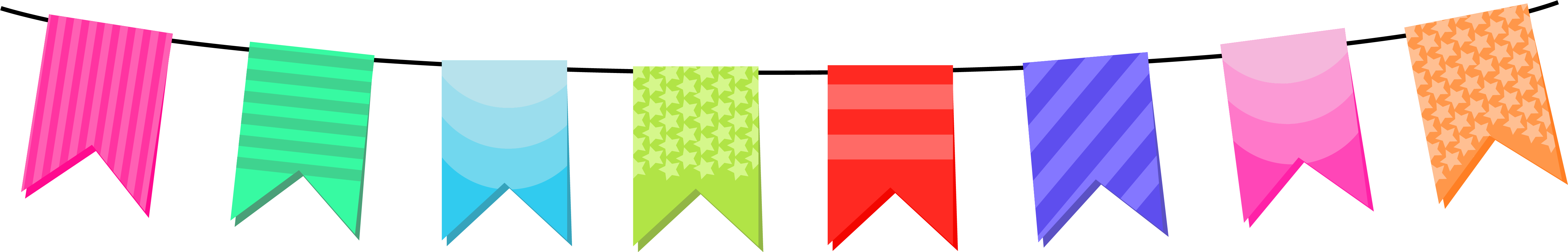 Party Clipart Streamer - Party Streamer Clipart (5273x847)