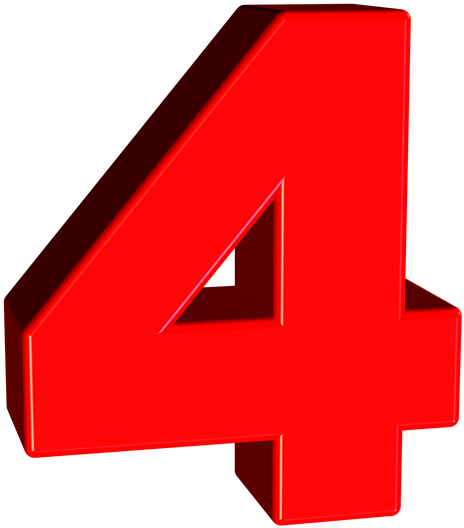 4 Number Transparent Images - Numero 4 Png (720x720)