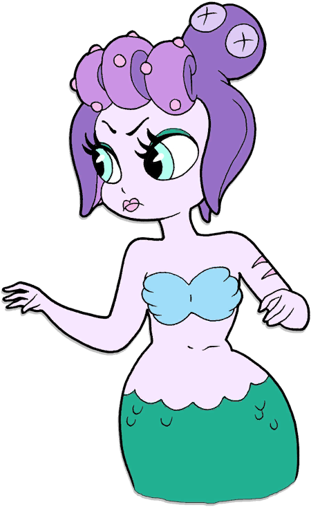 Cala Maria Is A Giant, Lavender-skinned Mermaid With - Cuphead Cala Maria (472x746)