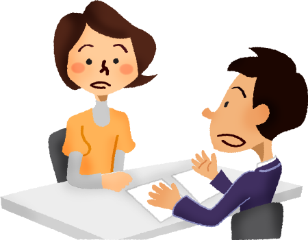 Woman Having Consultation With Advisor - シニア イラスト 相談 フリー (450x350)