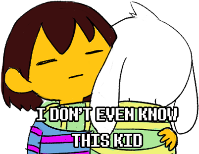 When The Baby Goat That Tried To Kill You Thinks He - Undertale Pacifist Route Meme (420x327)