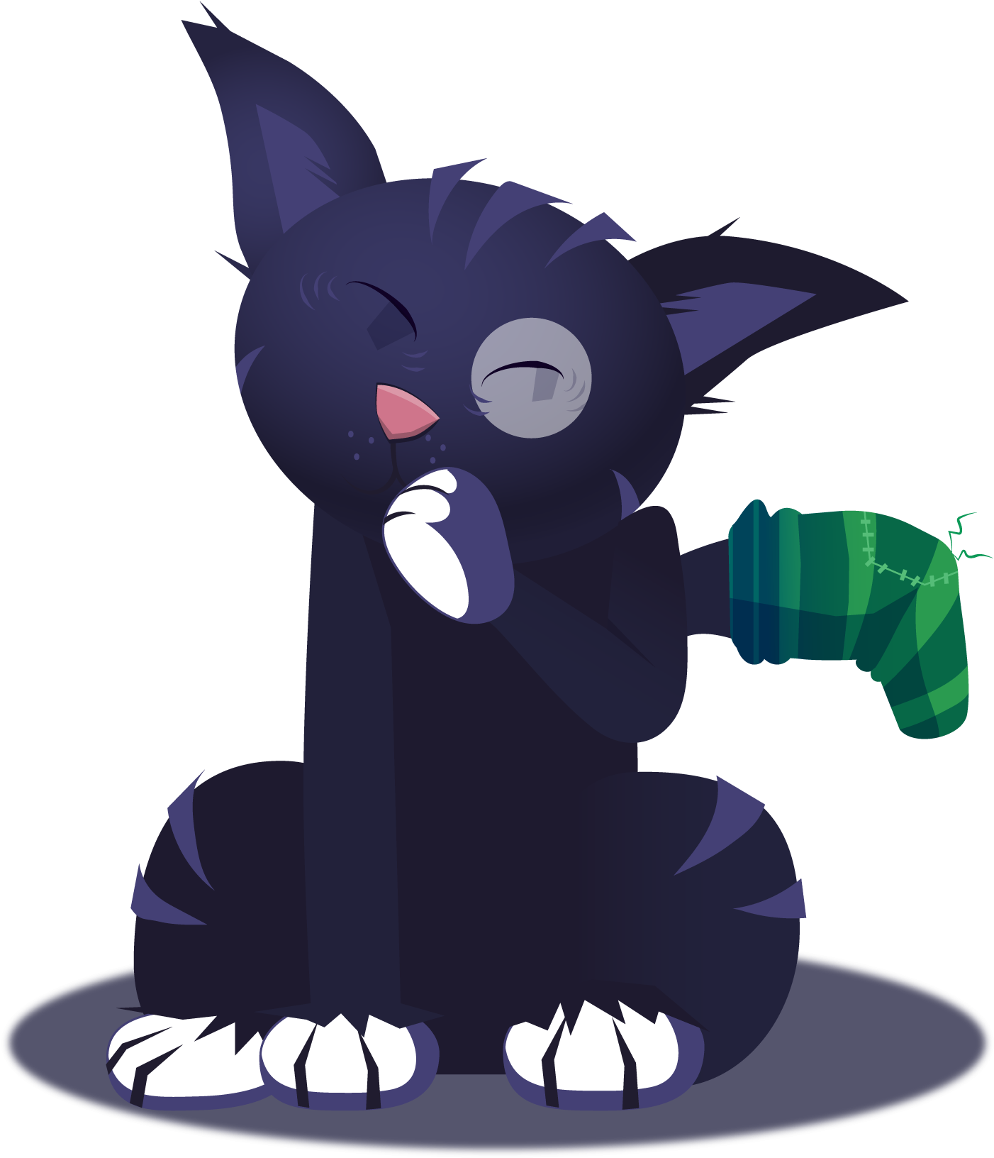 Get Socks The Kitten For Imessenger App - Cartoon (2000x1710)