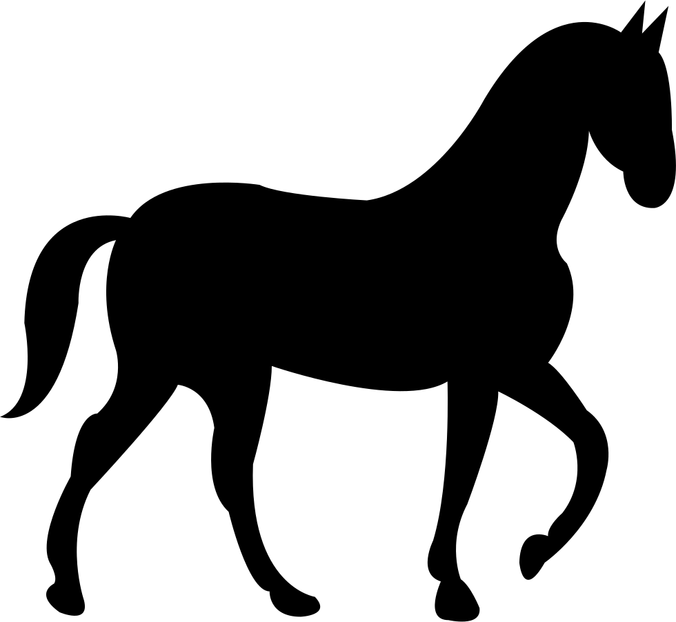 Horse With Slow Walking Pose Comments - Horse Svg (980x902)