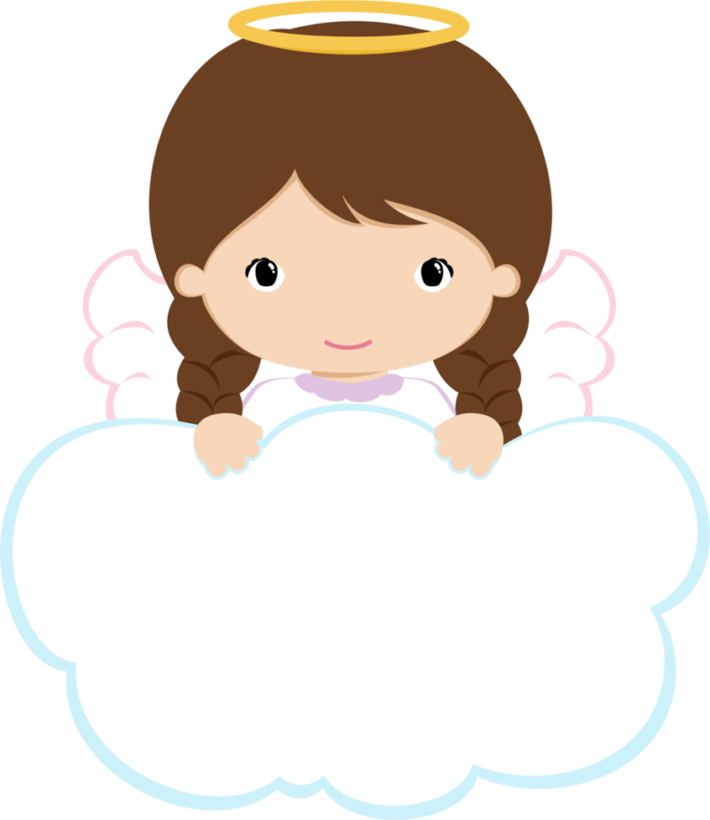 Tarjetas Con Angelitos Para Niña - Baptism Angel Clipart (800x923)