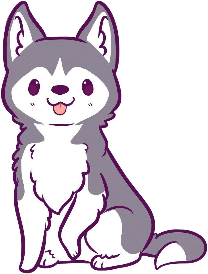 Kawaii Puppy Husky Freetoedit - Kawaii Husky Drawing (728x961)
