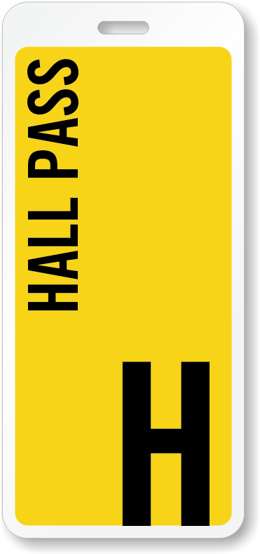 School Hall Pass Id, Letter H Pass - Template (800x800)