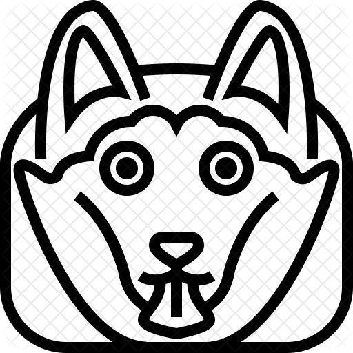 Dog Icon - Line Art (512x512)