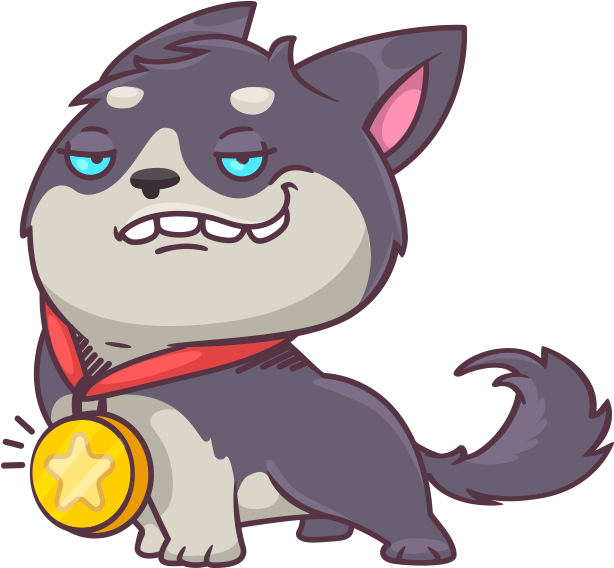 Hank The Husky Messages Sticker-0 - Cartoon (618x618)