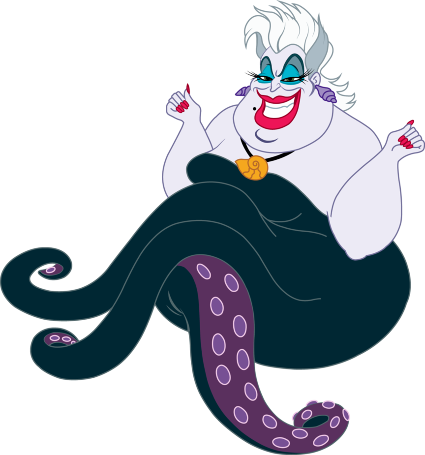 Octopus Clipart Bad - Little Mermaid Ursula Clipart (864x925)