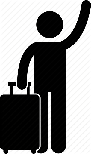 Person Icons Tourist - Person With Luggage Icon (304x512)