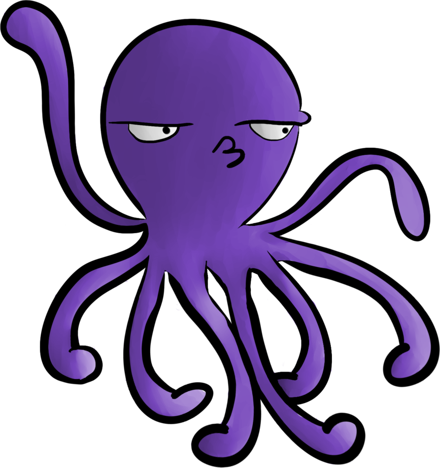 Purple Octopus Clipart - Purple Octopus Transparent (867x922)