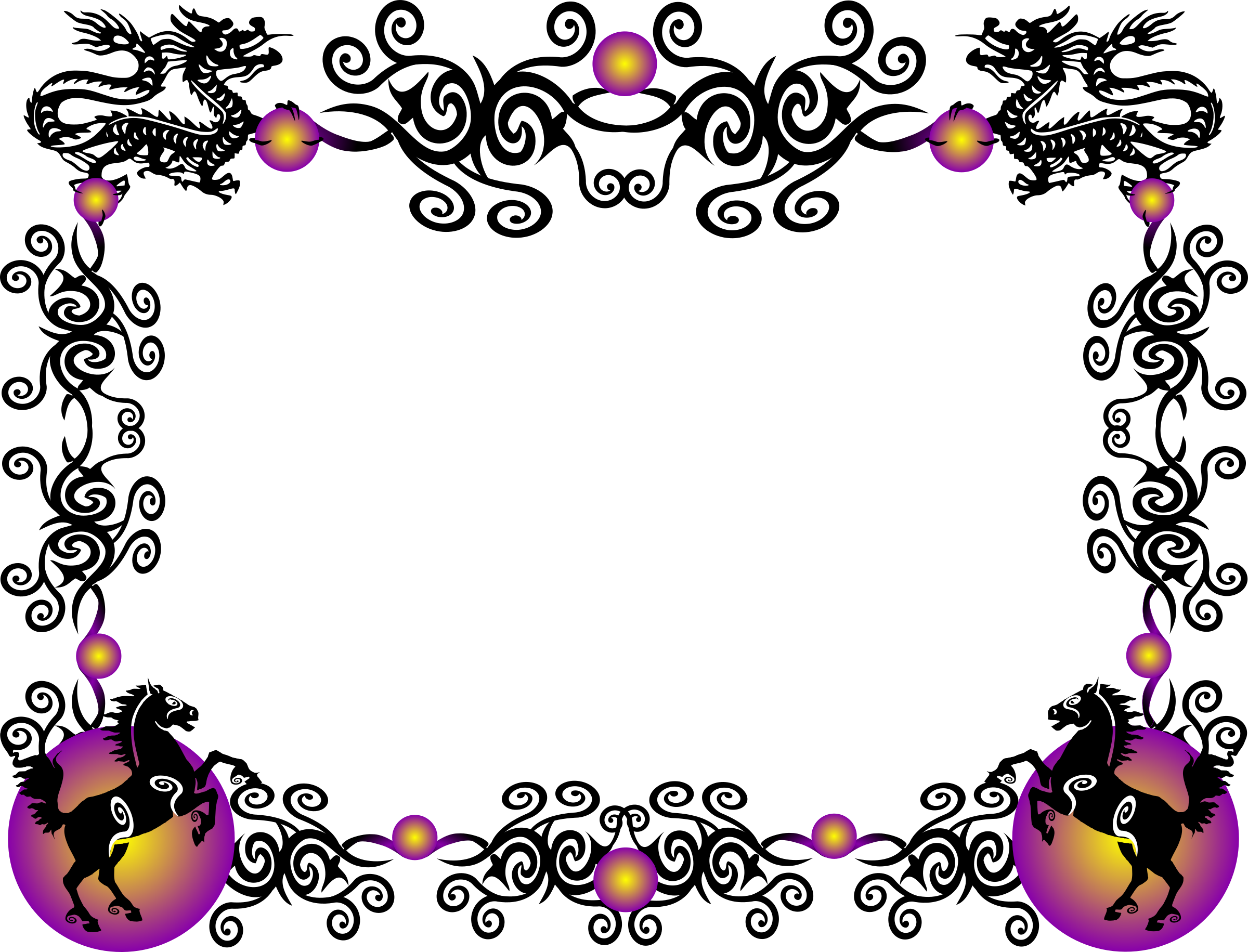 Year Of The Horse Clip Art - Chinese New Year 2018 Border (2400x1831)