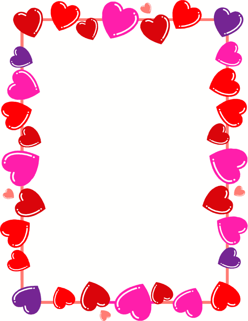 Interesting Valentines Clip Art Hdq Images Collection - Heart Border Design  - (791x1024) Png Clipart Download, image size:791x1024