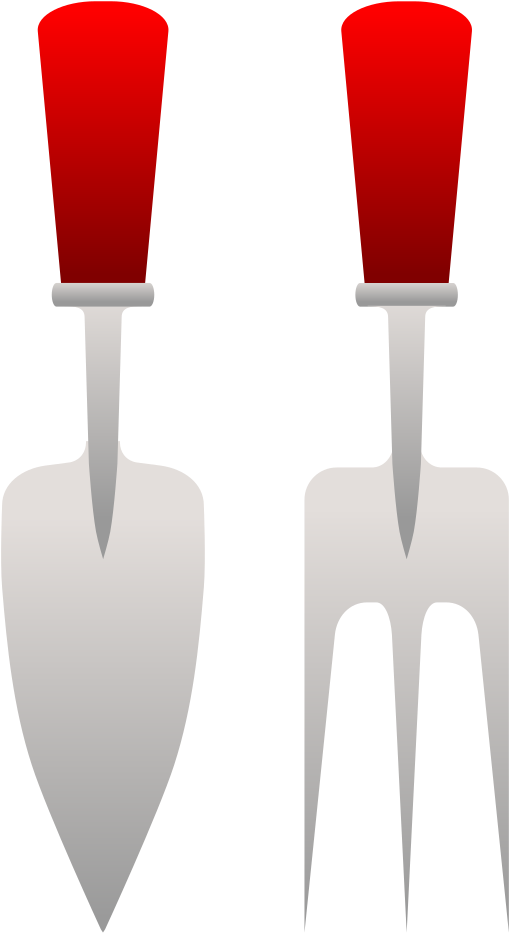 Onlinelabels Clip Art Gardening Fork And Trowel - Garden Fork (632x1000)