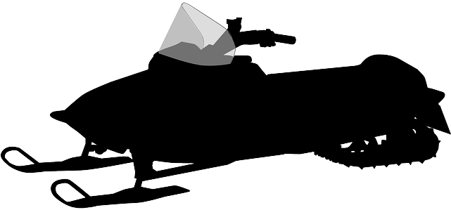 Winter Snowmobile, Silhouette, Snow, Winter - Snowmobile Clip Art Png (640x320)
