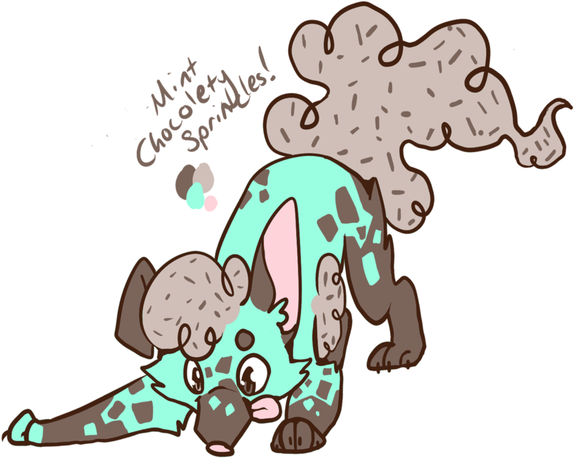 Mint Chocolatey Sprinkles Dog Adoptable [auction] By - Cartoon (1024x729)