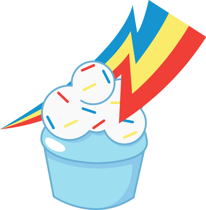 Shadowfoxgraphics, Cupcake, Cutie Mark, Food, Pony, - Rainbow Dash Cupcake (717x732)