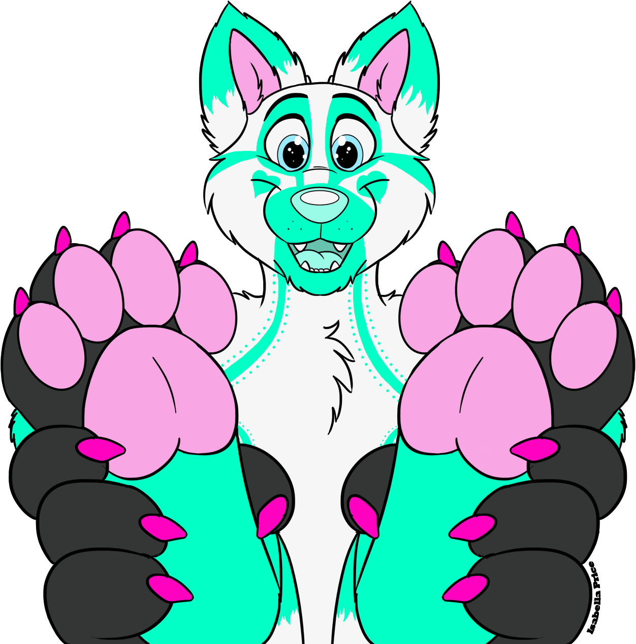 Ooh Look, It's Wolfy Aqua's Feet Pawsies - Art (1280x1280)