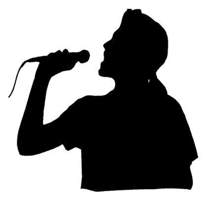 Coolest Singer Silhouette Clip Art Male Singer Silhouette - Rock Singer Silhoutte Png (425x425)