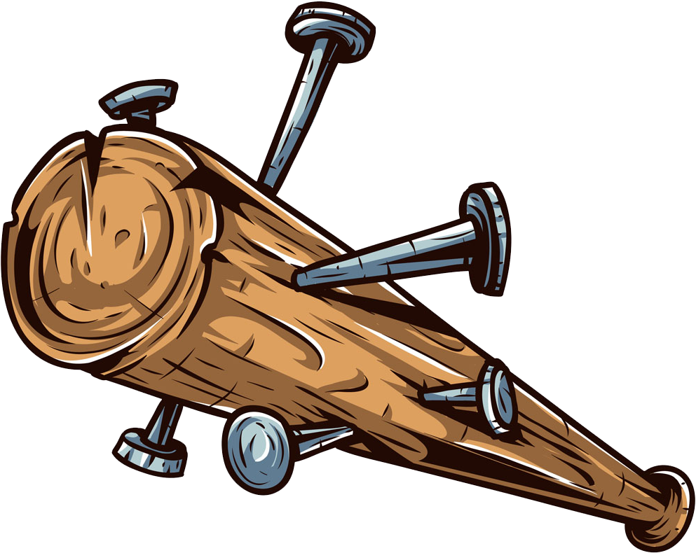 Baseball Bat Nail Clip Art - Baseball Bat With Nails (1000x800)
