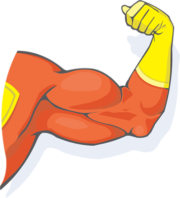 Vandal And Uv Resistant - Cartoon Superhero Arms (355x390)