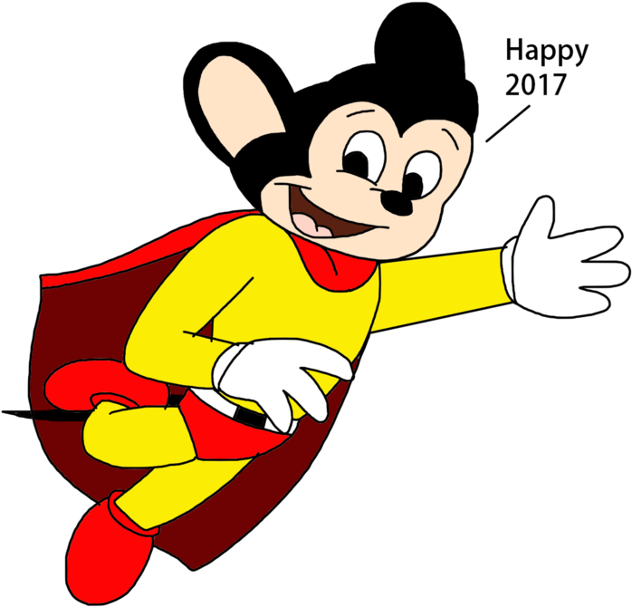 Mighty Mouse Wishing Happy 2017 By Marcospower1996 - Cartoon (894x894)