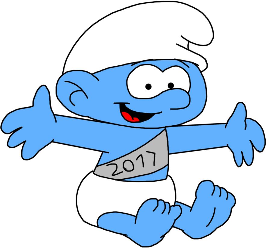 Happy 2017 With Baby Smurf By Marcospower1996 - Baby Smurf (894x894)