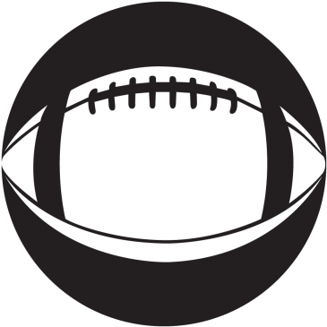 American Football Monochrome Glass Gobo - Football With Bow Svg (400x400)