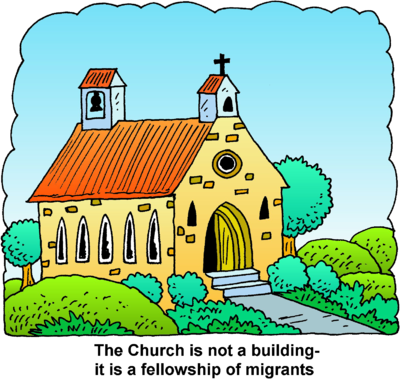 Light Brown Church - Clip Art (400x379)