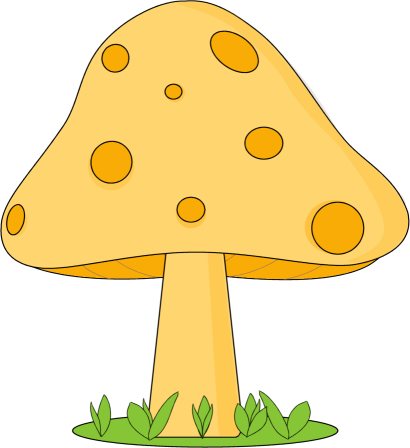 Mushroom In Grass - Drawing (410x448)