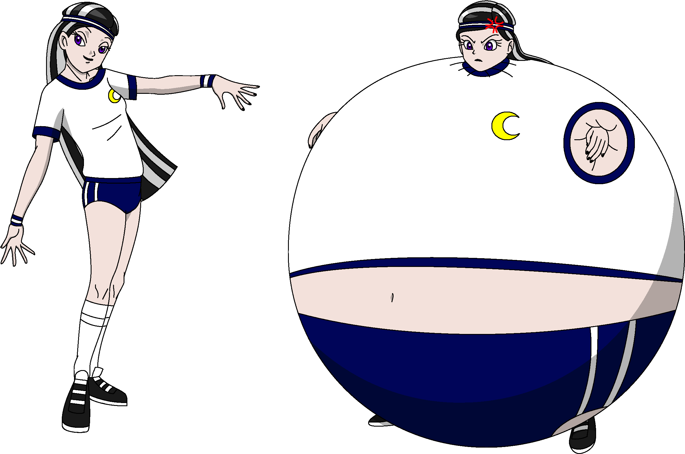 Nemi In School Gym Outfit Inflated By Magic Kristina - Cartoon (2509x1715)