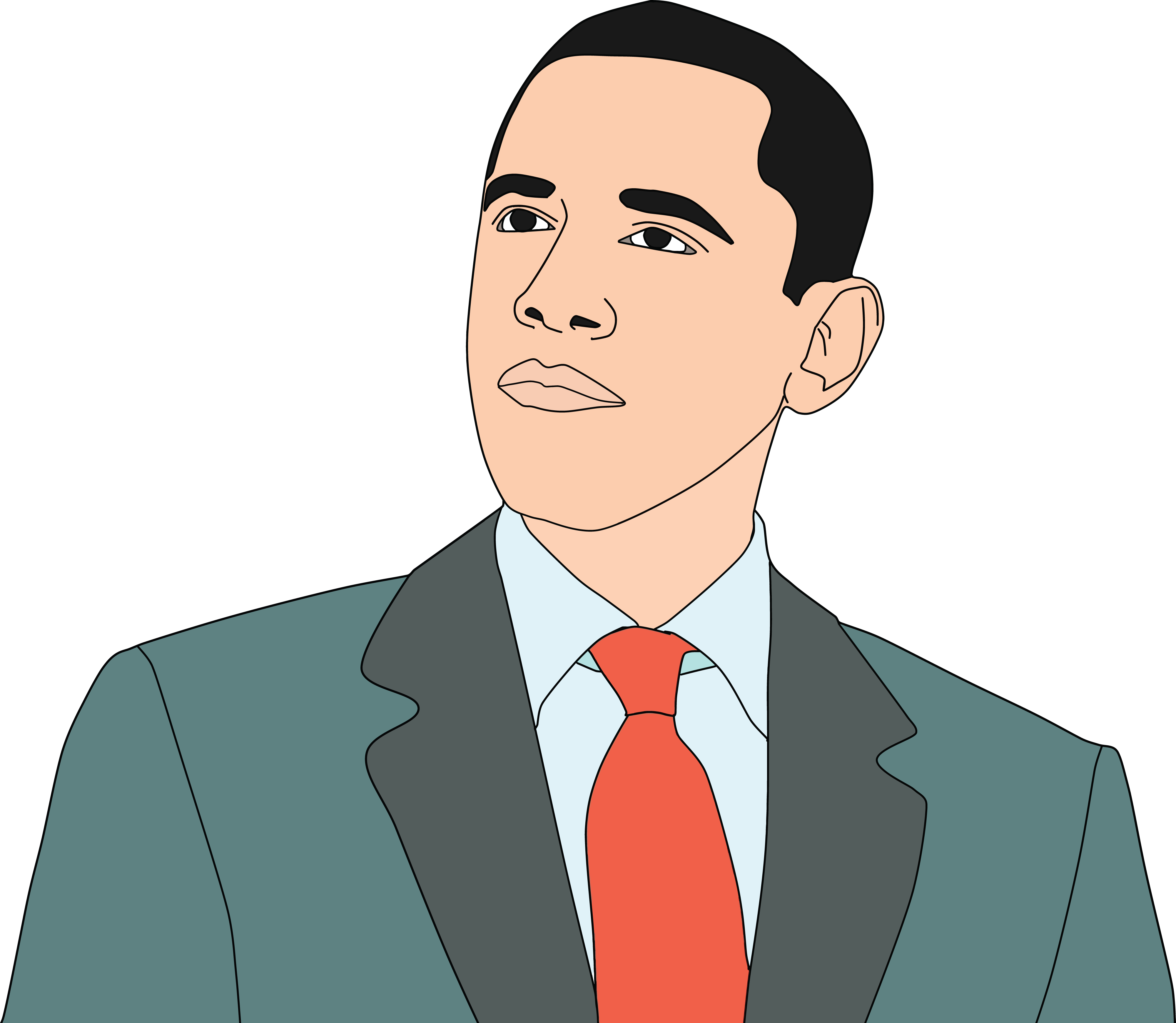 Free Clipart Of Obama - Obama Clip Art (4000x3478)