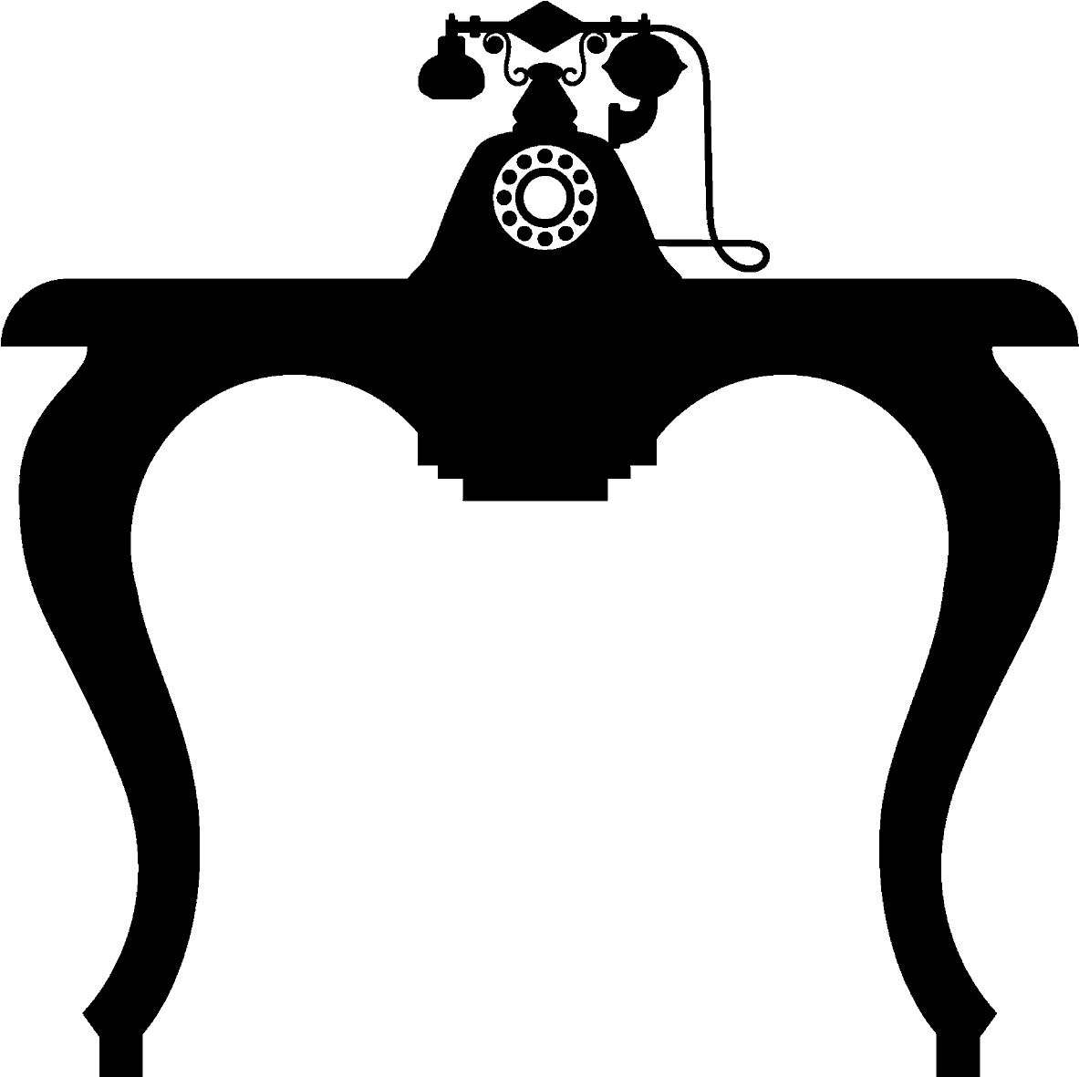 Vinilo Mesita De Teléfono Vintage - Vinilo Decorativo Mesita De Teléfono Vintage (1300x1300)