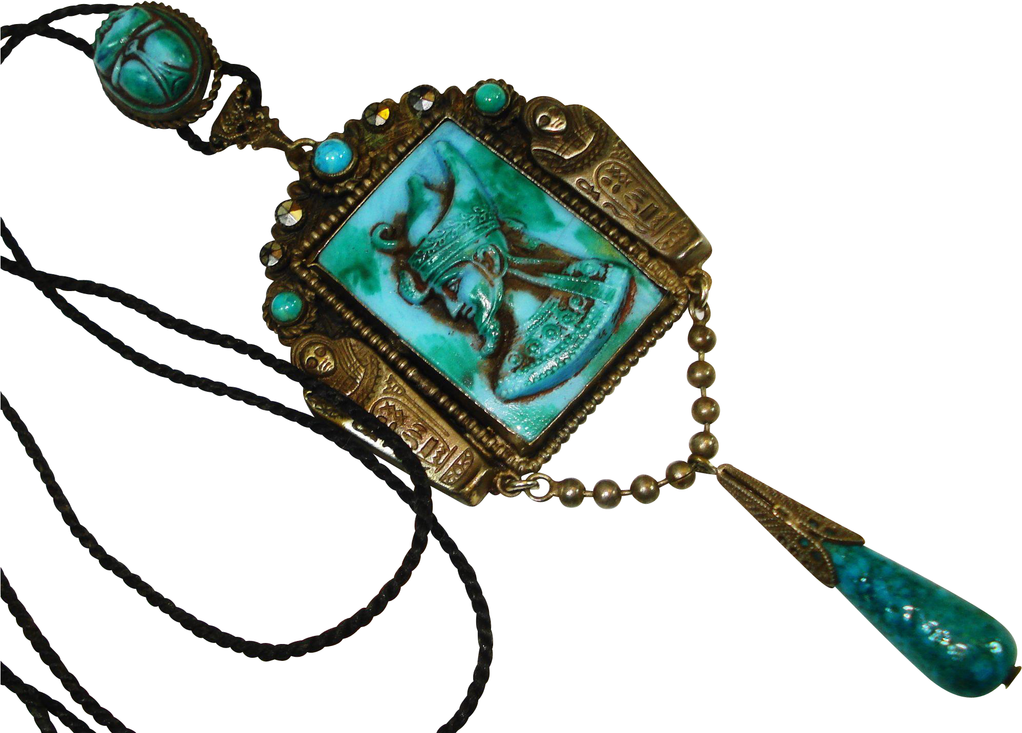 Old Czech Neiger Egyptian Revival Scarab Slide Necklace - Old Czech Neiger Egyptian Revival Scarab Slide Necklace (1995x1995)