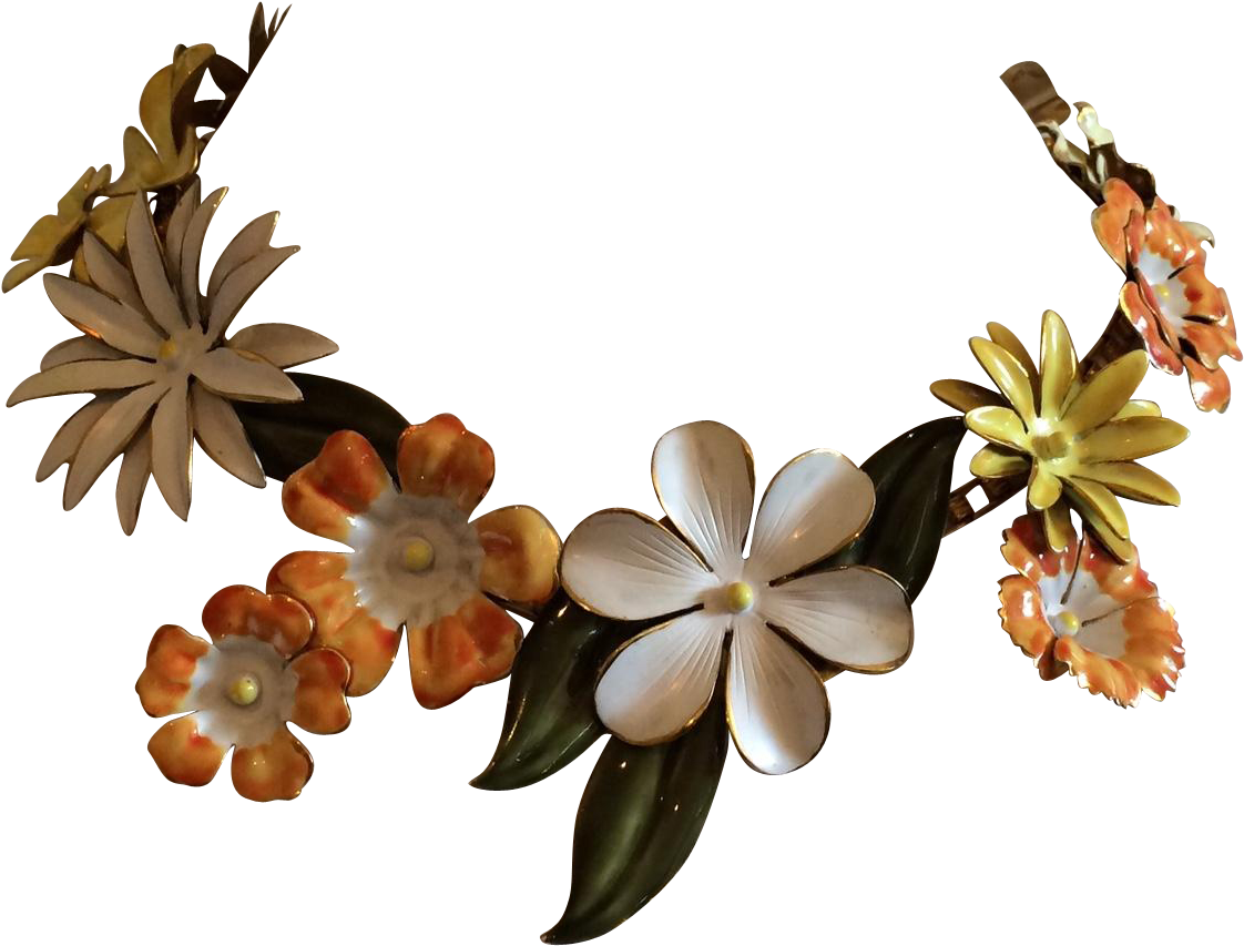 Sandor Enameled Floral Necklace - Artificial Flower (1121x1121)