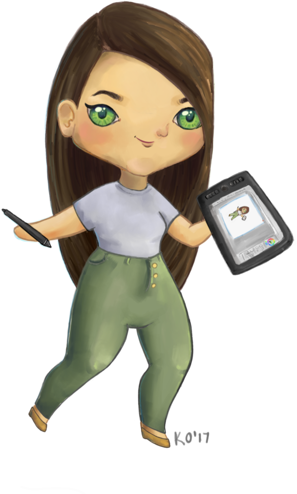 Chibi Me Painting Chibi Me By Ladybakon - Cartoon (730x1095)