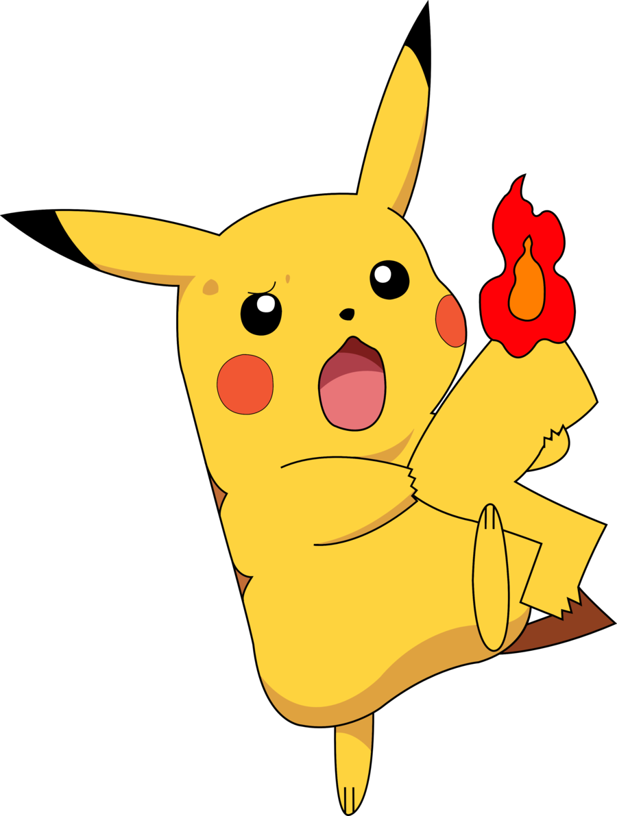 Pikachu Clipart Tail - Pikachu Tail Burn (900x1191)