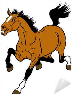 Cartoon Girl Riding A Horse (400x400)