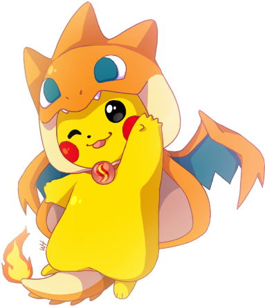 Pikachu-mega Charizard Y - Imagenes De Pikachu Kawaii (464x504)