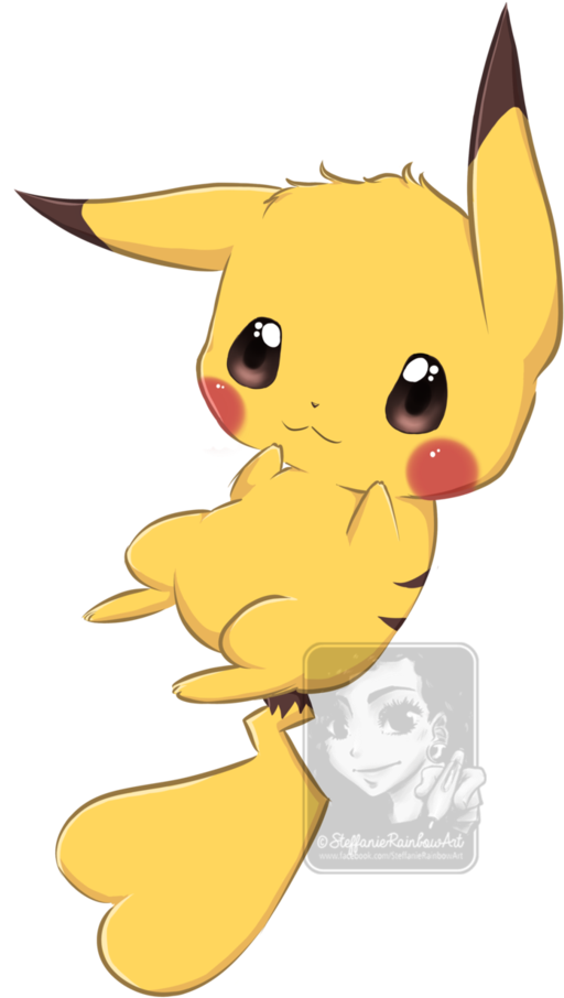 Pikachu Clipart Cute Rainbow - Cartoon (752x1063)