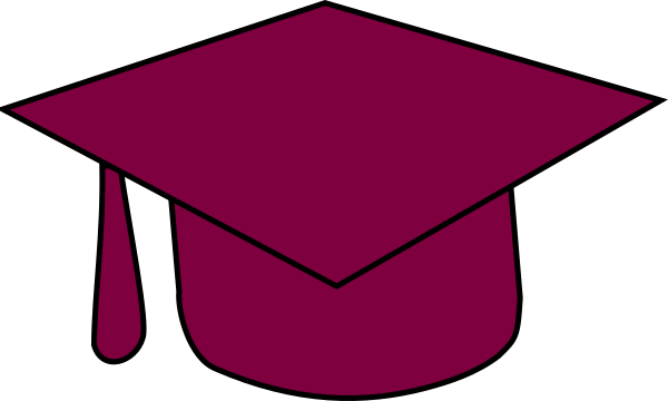 Maroon Grad Cap Clip Art At Clker - Clip Art (600x360)