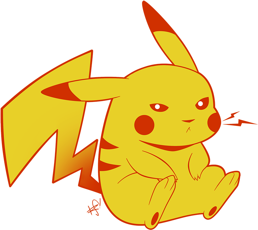 Pikachu Clipart Mad - Pikachu Grumpy (869x774)